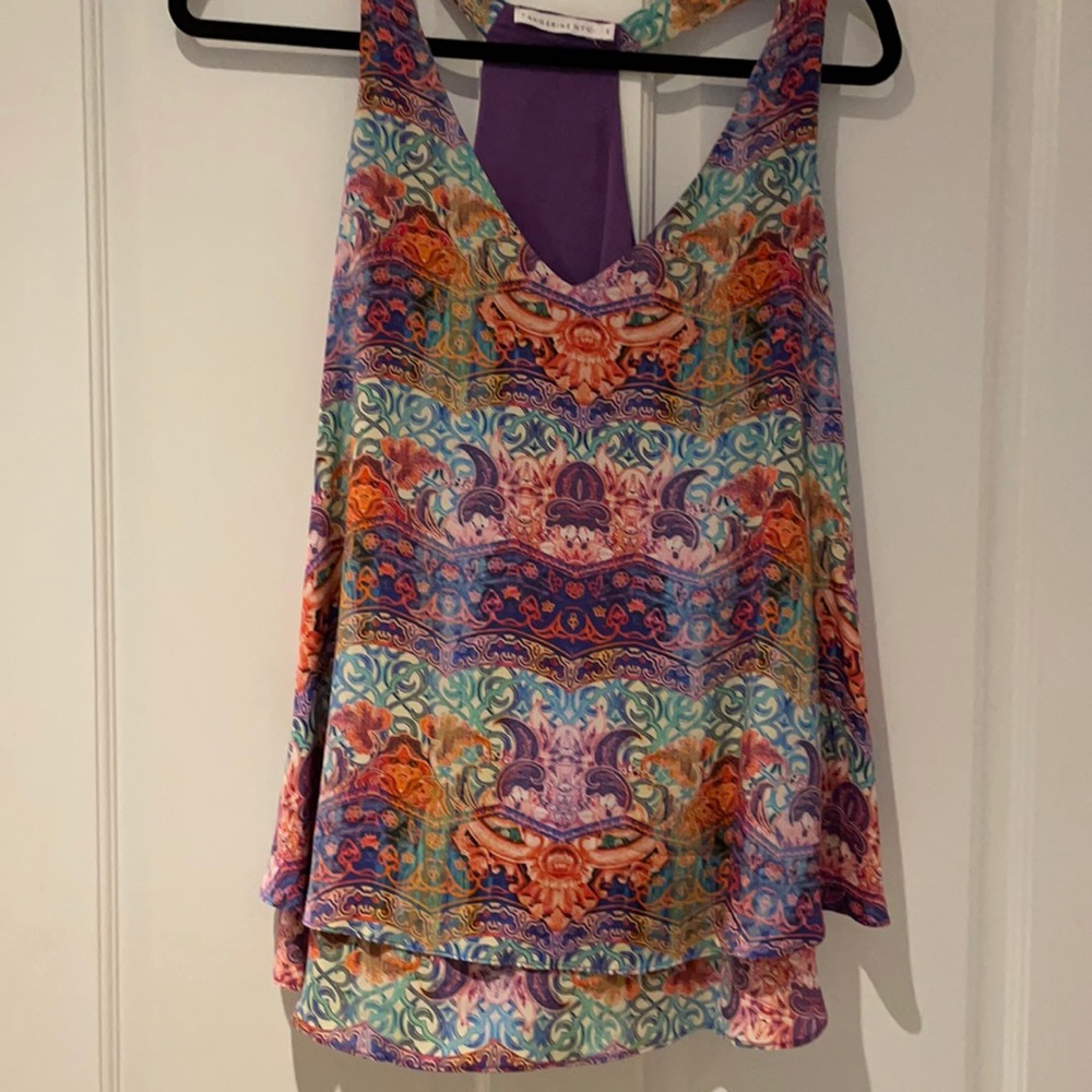 TangerineNYC multi-color blouse (small)